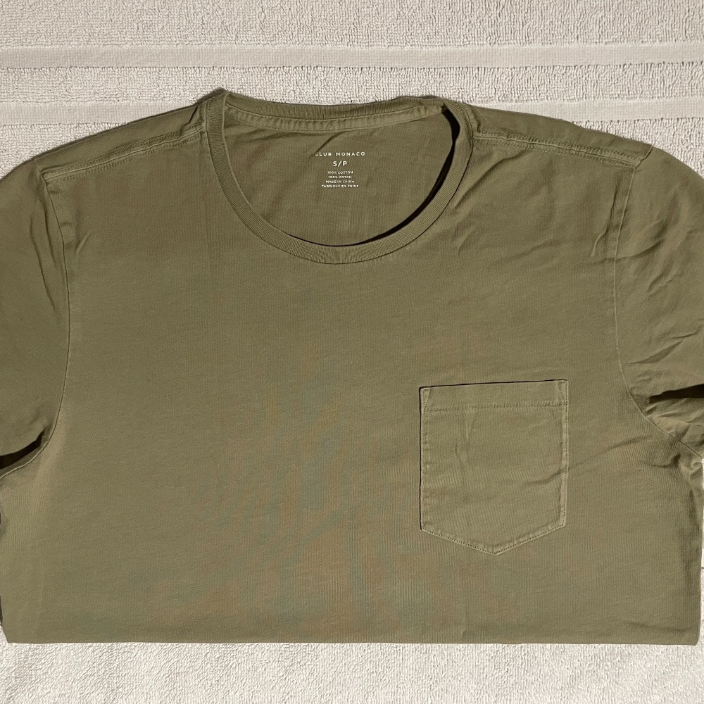 Club Monaco T-Shirt - Olive Green (Small Size)
